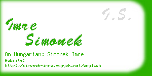 imre simonek business card